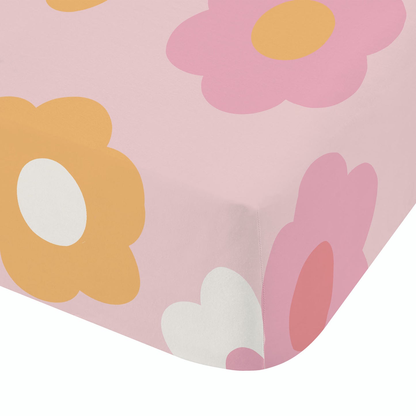Catherine Lansfield Pink Retro Daisy Fitted Sheet