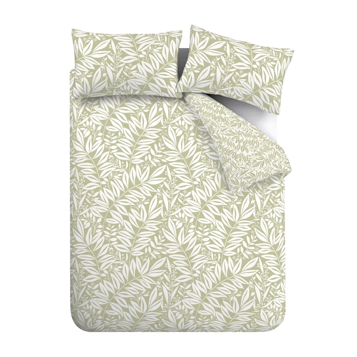Catherine Lansfield Sorrel Leaf Green Reversible Duvet Set