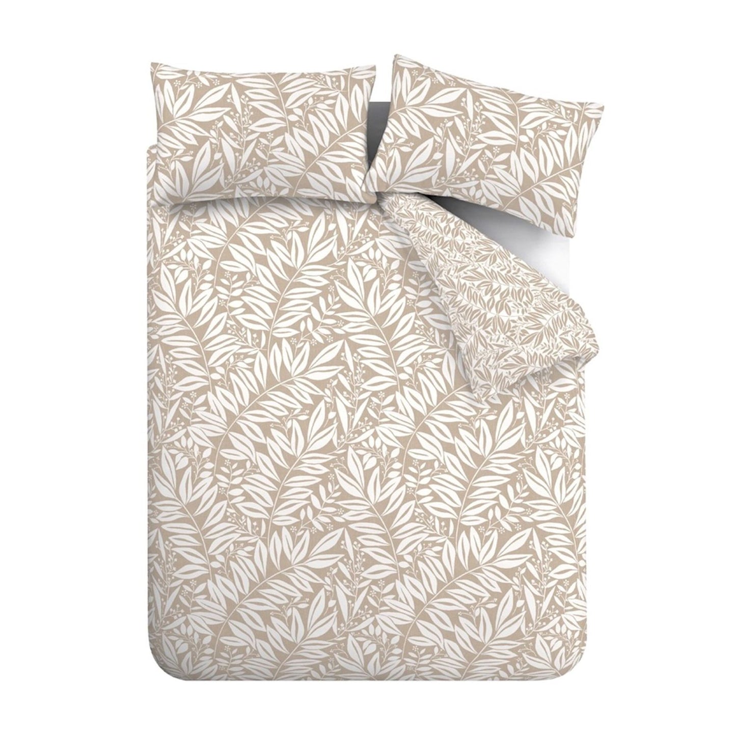 Catherine Lansfield Sorrel Leaf Natural Reversible Duvet Set
