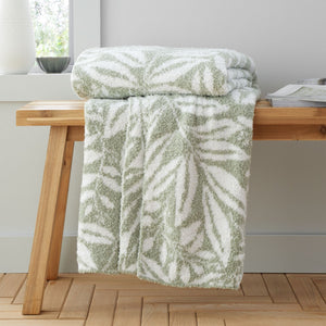 Catherine Lansfield So Soft Sorrel Leaves Green Blanket Throw