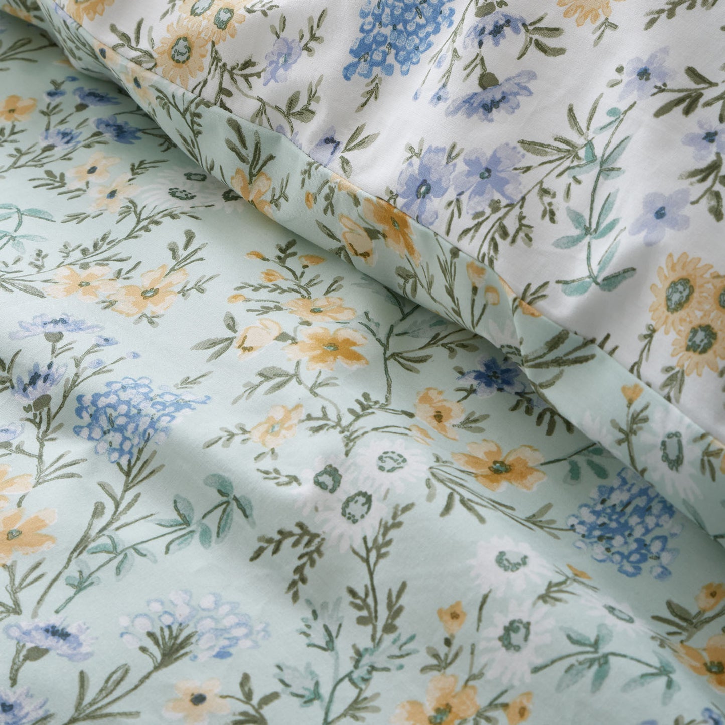 Bianca Ditsy Floral Green 200TC Cotton Reversible Duvet Set