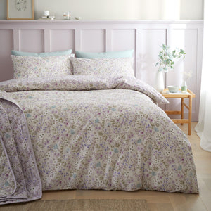 Bianca Ditsy Floral Lilac 200TC Cotton Reversible Duvet Set