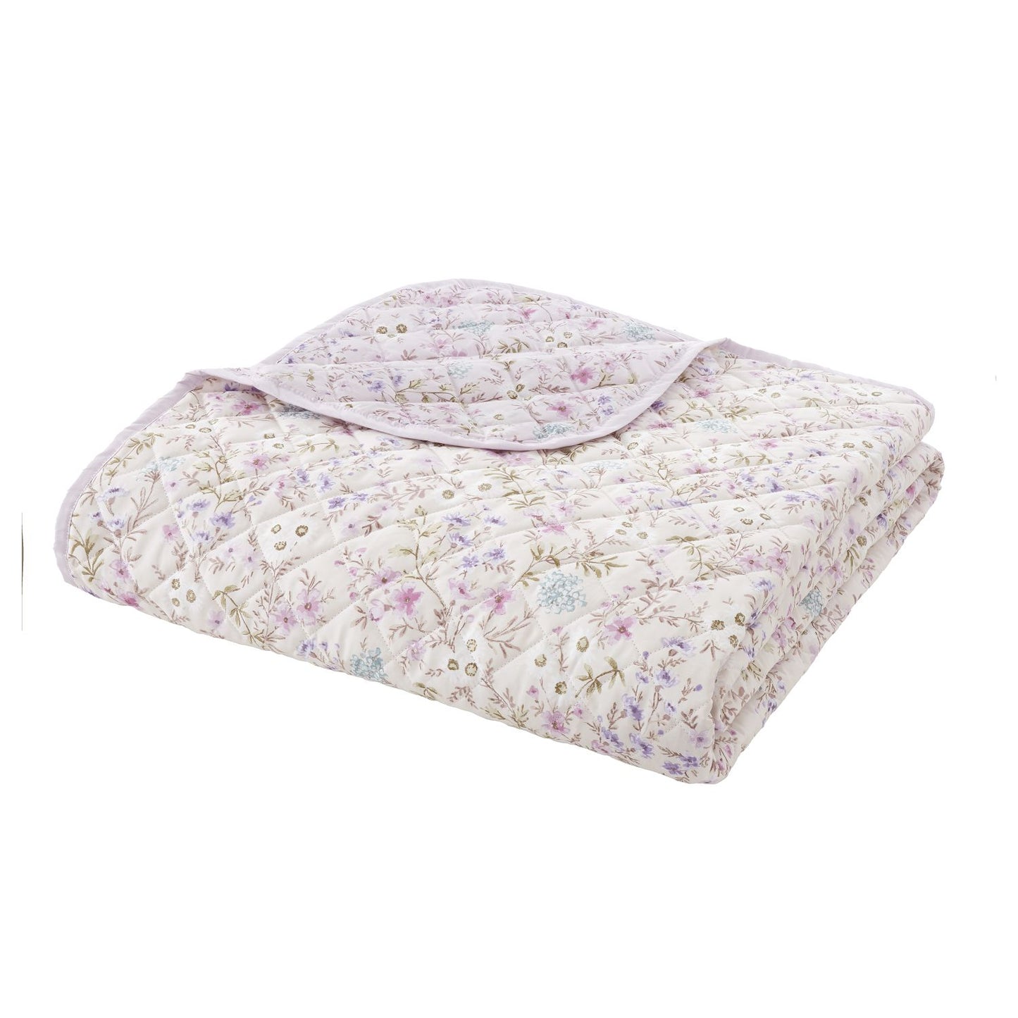 Bianca Ditsy Floral Lilac 200TC Cotton Reversible Bedspread