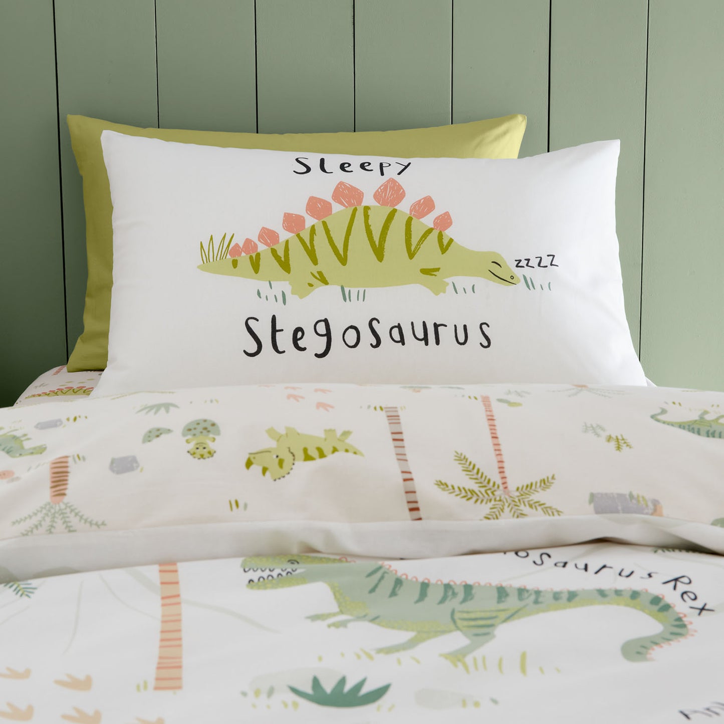 Catherine Lansfield Sleepy Dinosaur Reversible Duvet Set