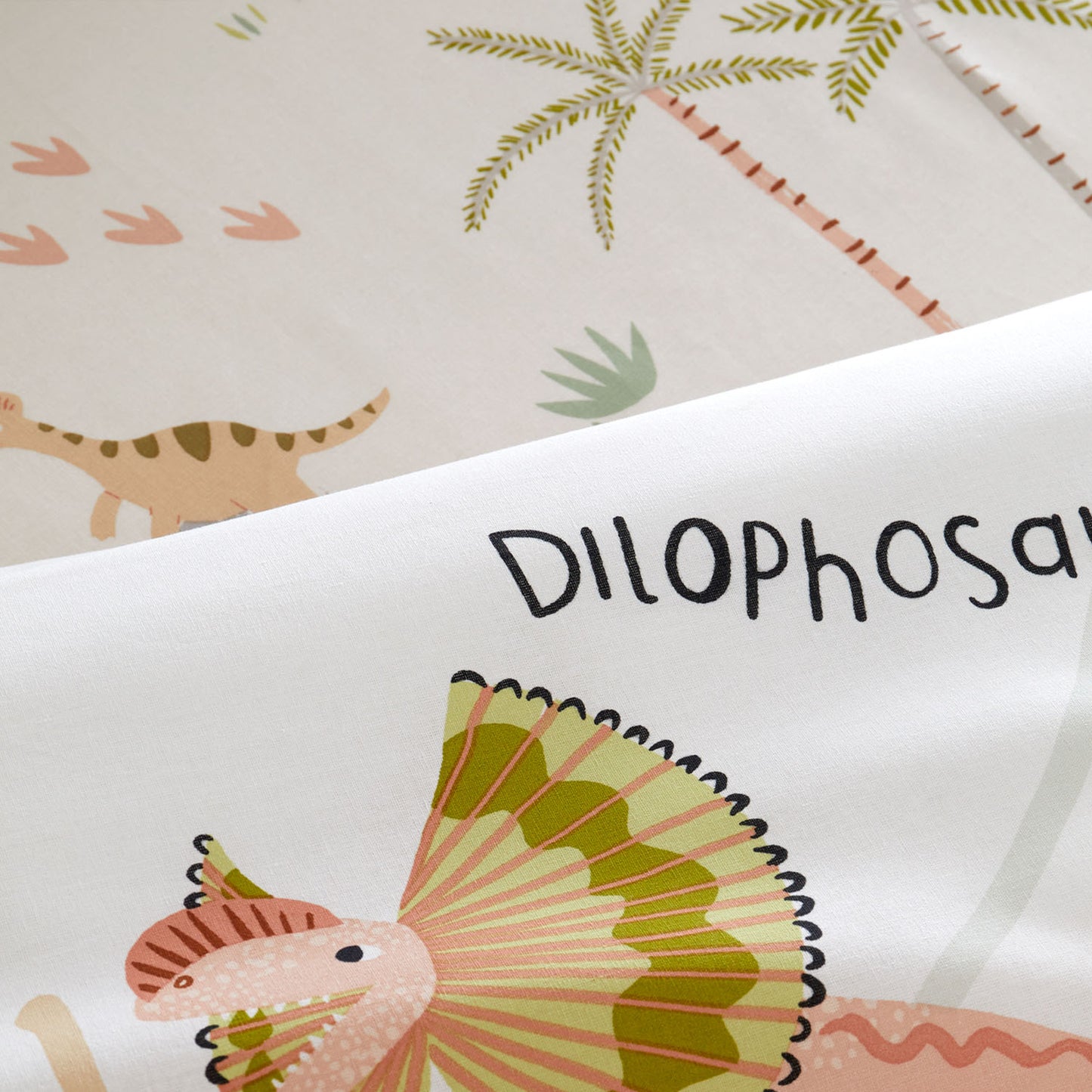 Catherine Lansfield Green Sleepy Dinosaur Fitted Sheet