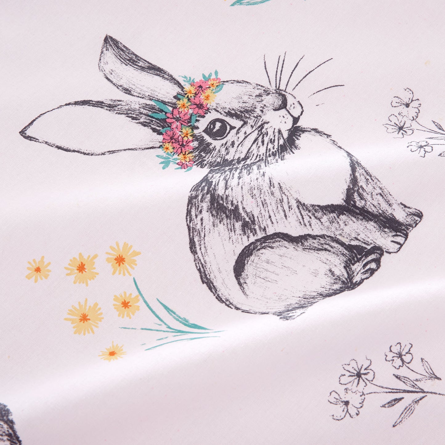 Catherine Lansfield Pink Bunny Tails Ditsy Flowers Reversible Duvet Set