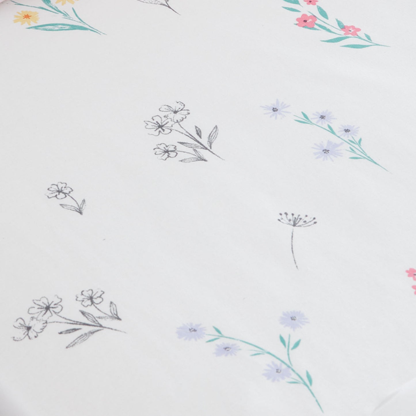 Catherine Lansfield White Bunny Tails Ditsy Flowers Fitted Sheet