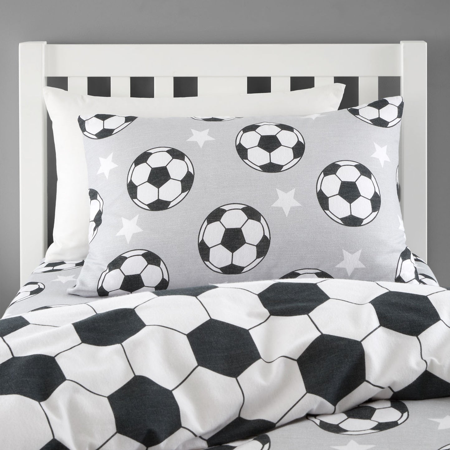 Catherine Lansfield Brushed Cotton Football Stars Reversible Duvet Set