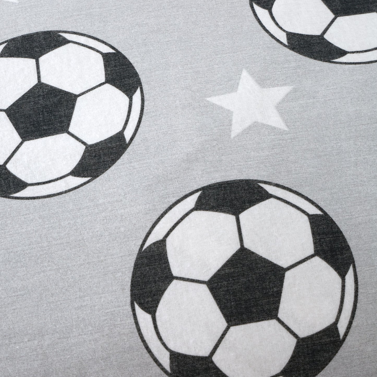 Catherine Lansfield Brushed Cotton Football Stars Grey Fitted Sheet
