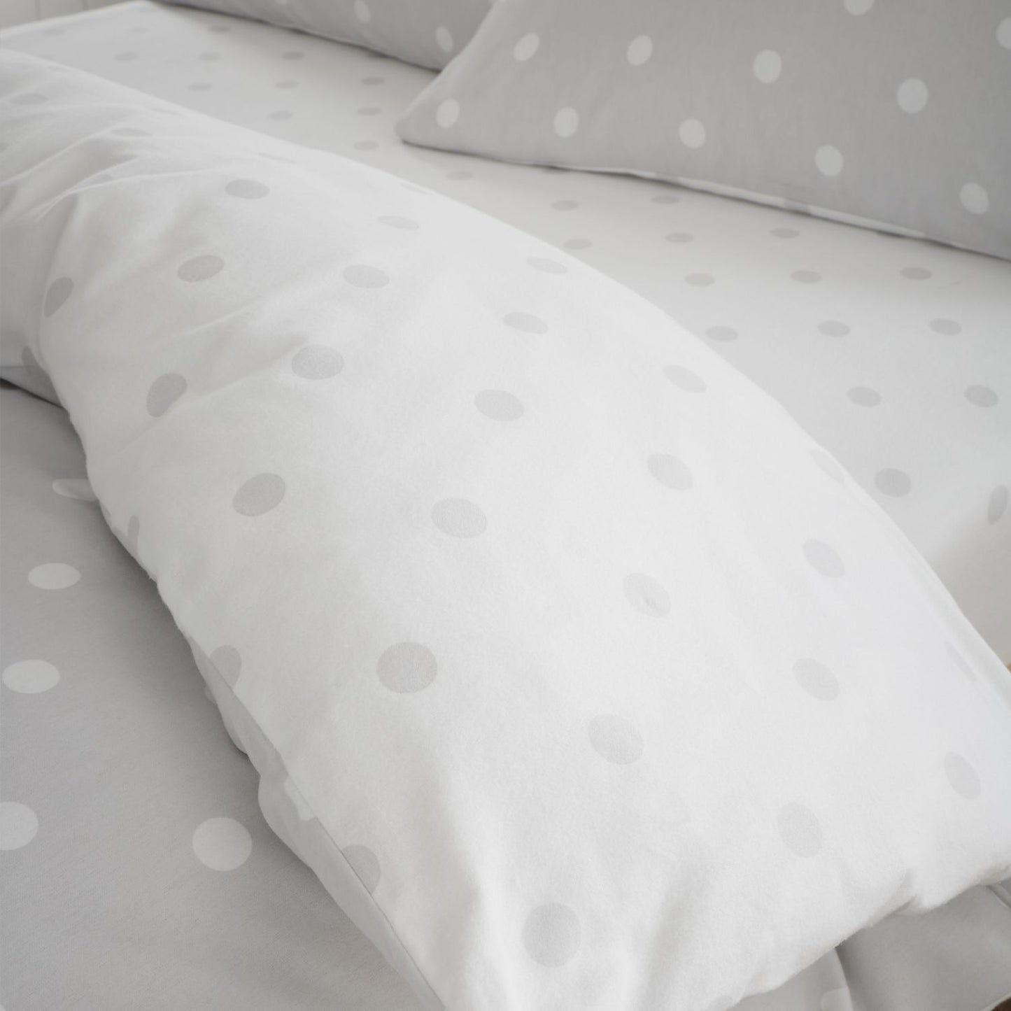 Catherine Lansfield Polka Dot Grey Brushed Cotton Fitted Sheet