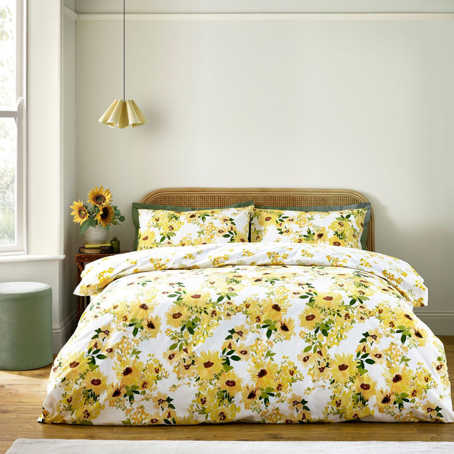 Catherine Lansfield Sunflowers Reversible Duvet Set