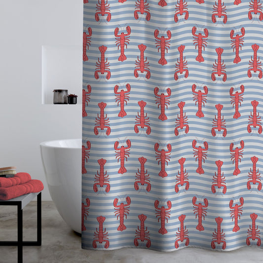 Catherine Lansfield Lobster Red Shower Curtain Panel