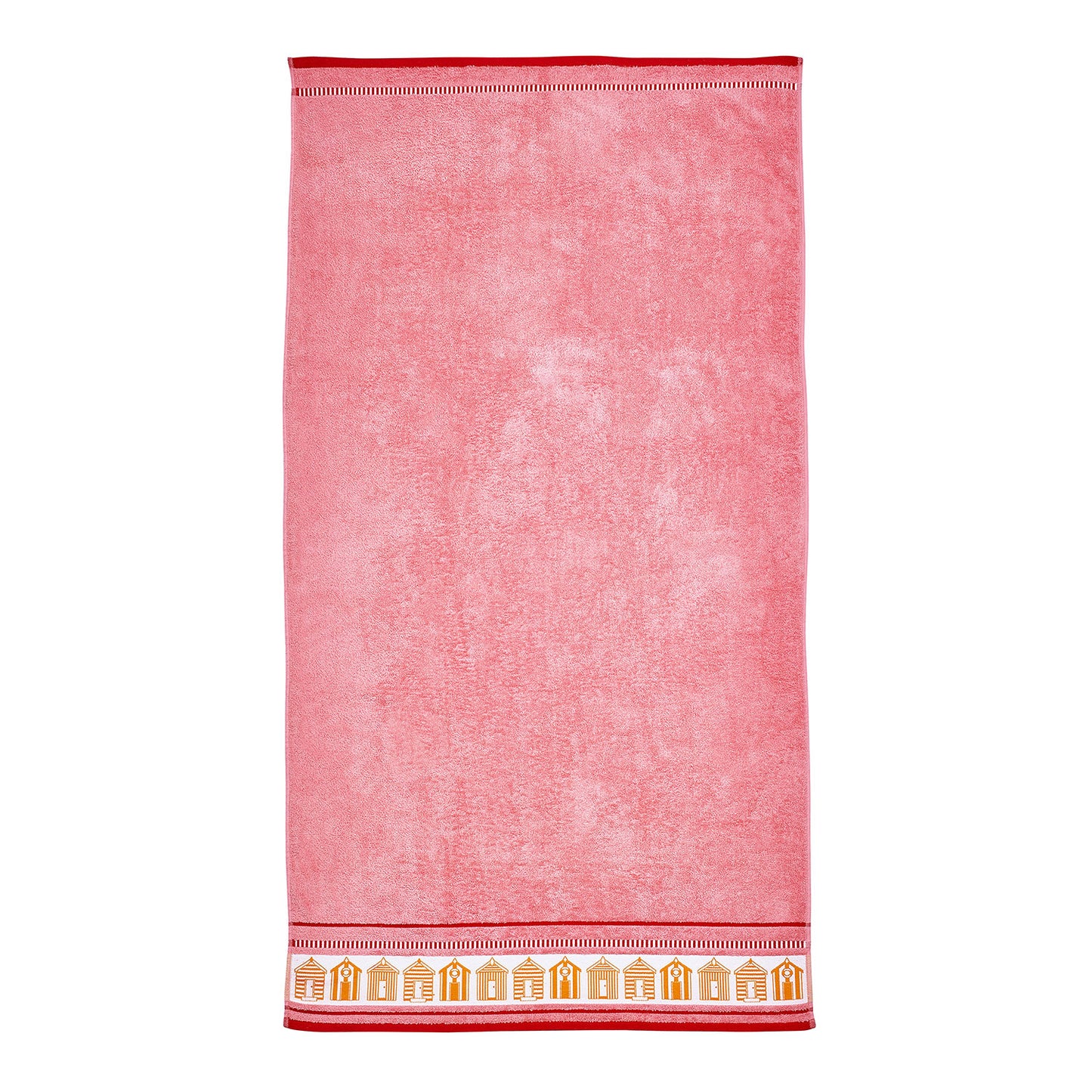 Catherine Lansfield Beach Huts Coral Extra Large Cotton Beach Towel