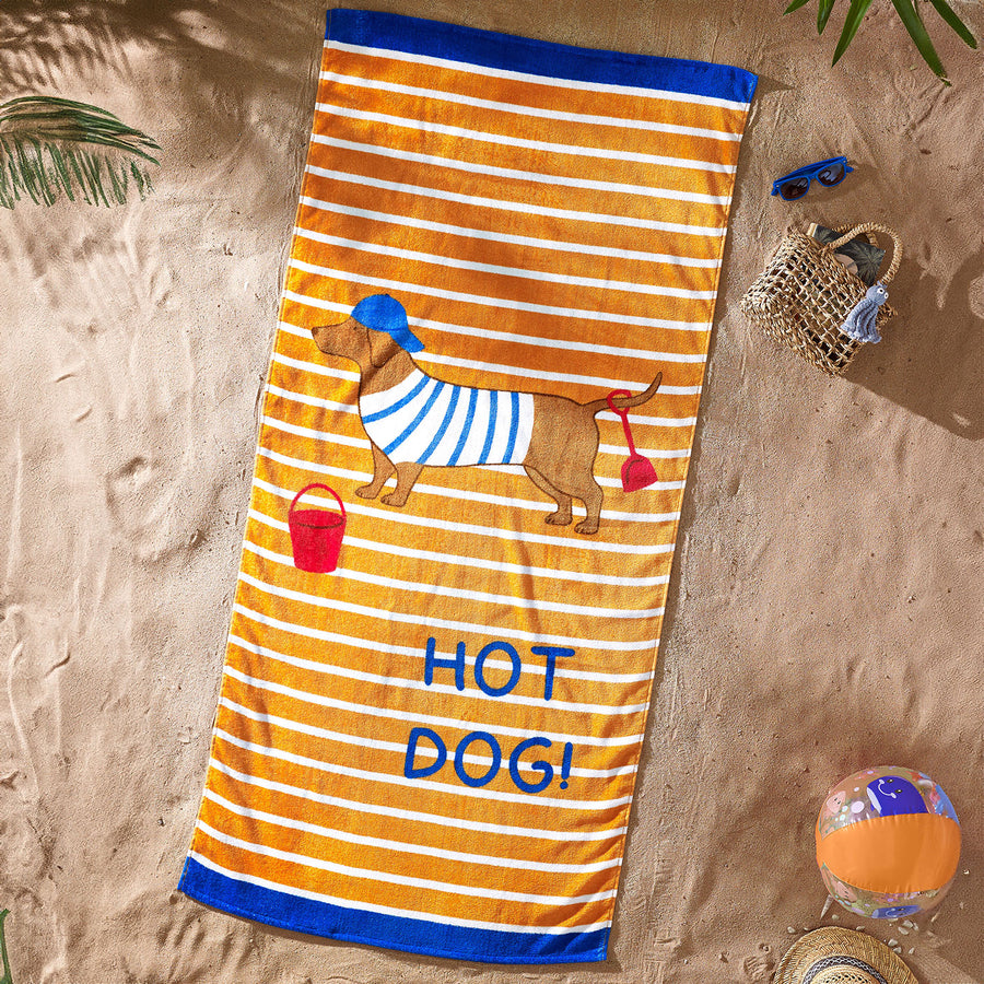 Catherine Lansfield Hot Dog Cotton Beach Towel