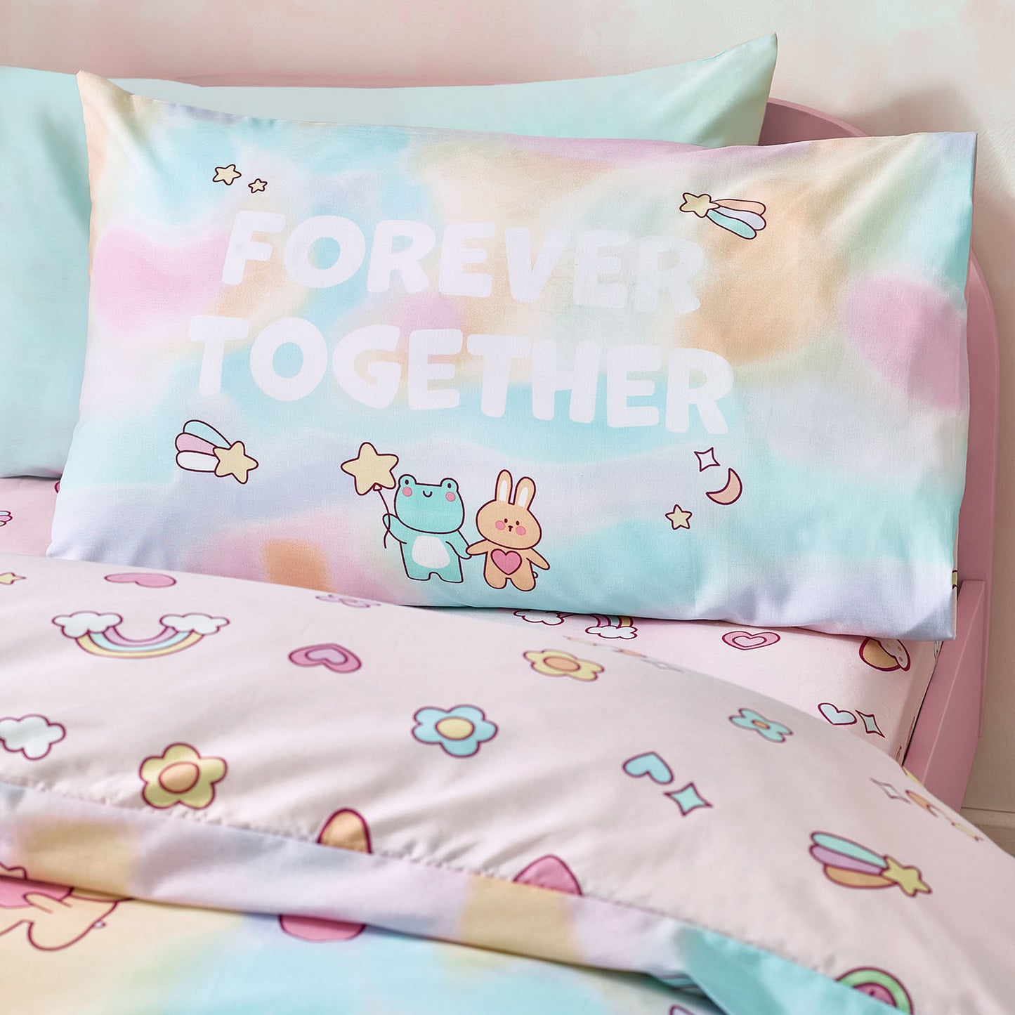 Catherine Lansfield Kids Pastel Forever Together Reversible Duvet Set