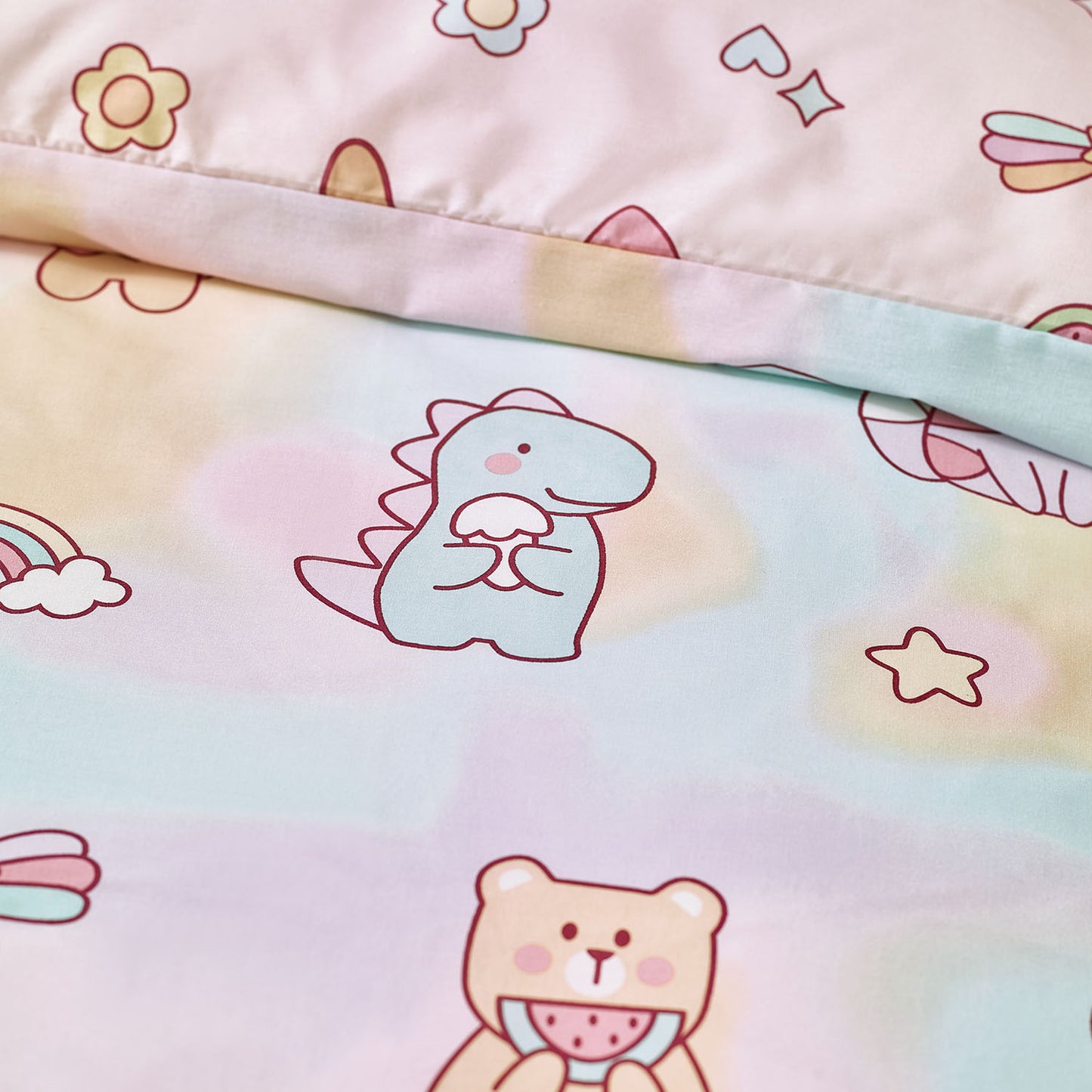 Catherine Lansfield Kids Pastel Forever Together Reversible Duvet Set