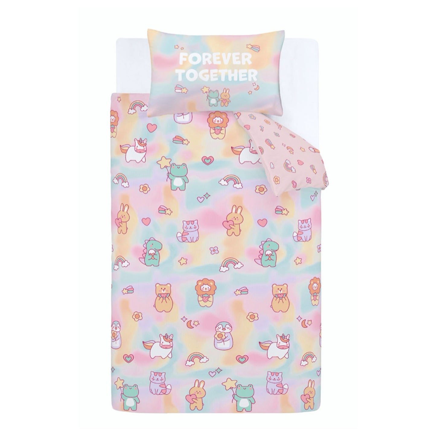 Catherine Lansfield Kids Pastel Forever Together Reversible Duvet Set