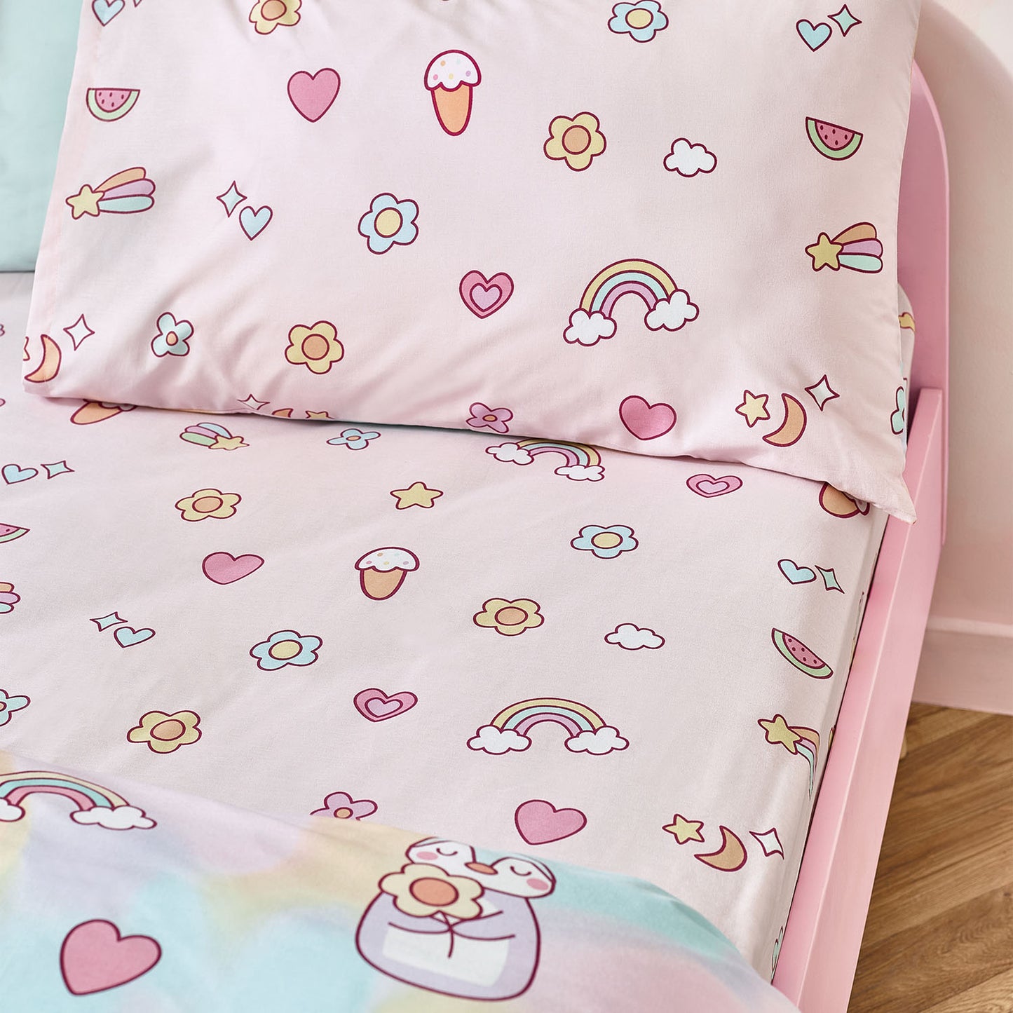 Catherine Lansfield Kids Pastel Forever Together Fitted Sheet