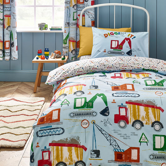 Catherine Lansfield Digger Dreams Reversible Duvet Set