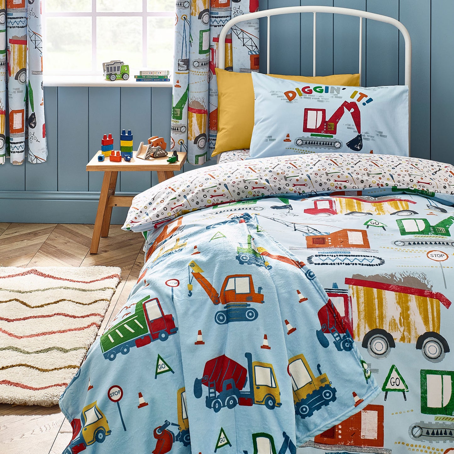 Catherine Lansfield Digger Dreams Reversible Duvet Set