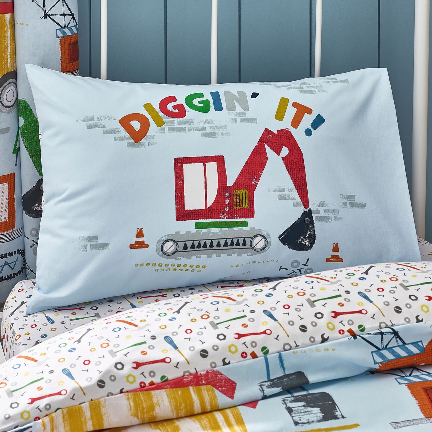Catherine Lansfield Digger Dreams Reversible Duvet Set