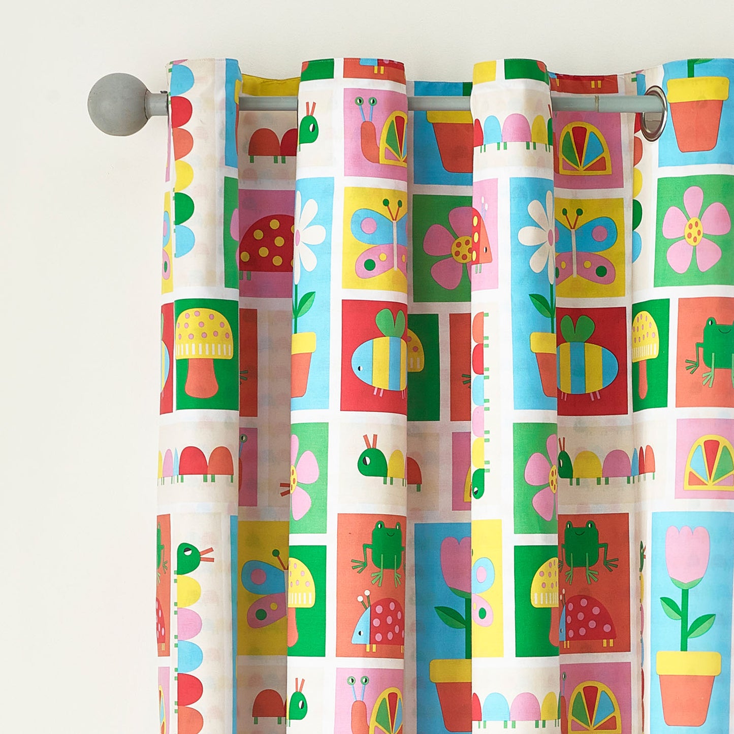 Catherine Lansfield Curious Caterpillar Reversible Eyelet Curtains