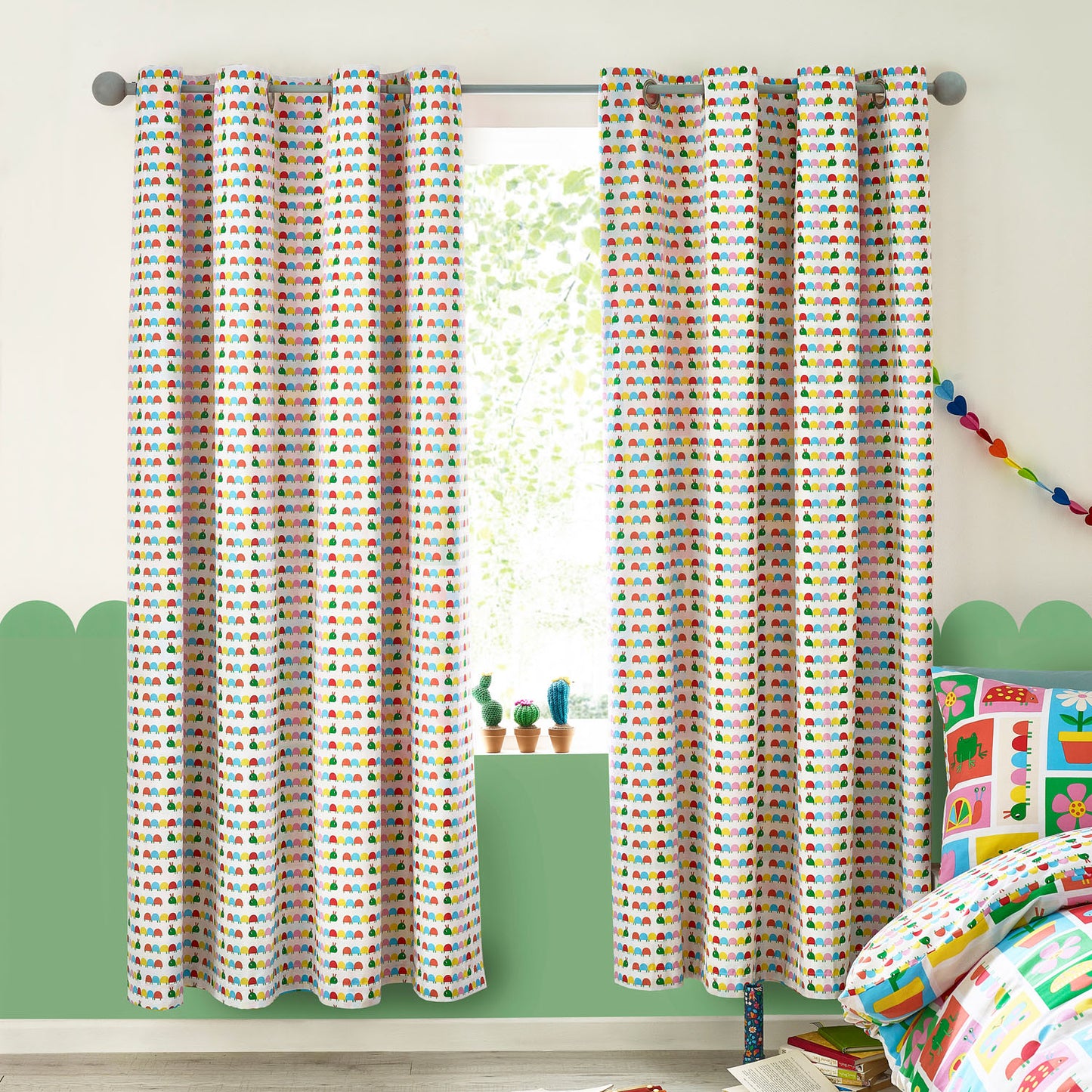Catherine Lansfield Curious Caterpillar Reversible Eyelet Curtains