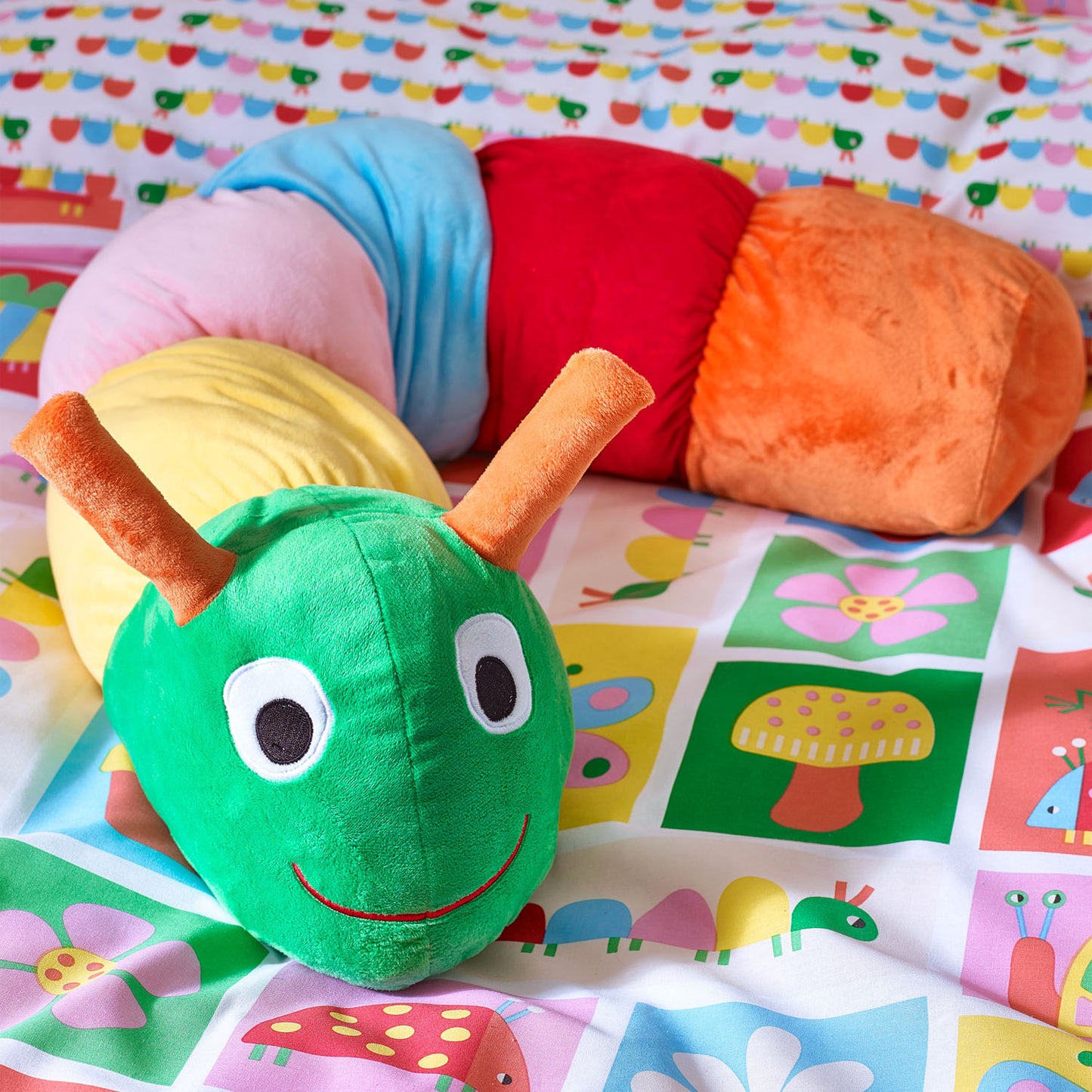 Catherine Lansfield Charlee Curious Caterpillar 3D Shaped Cushion