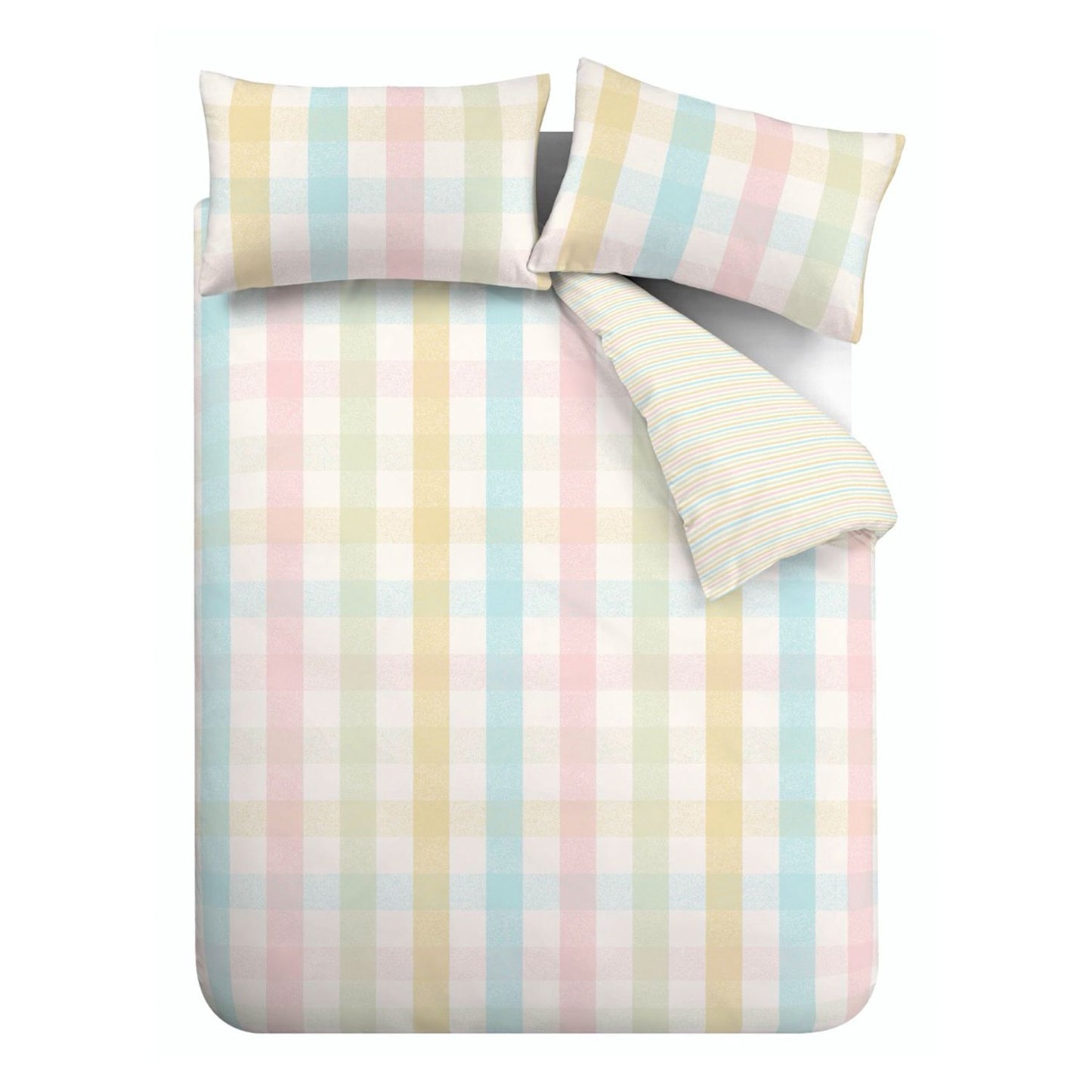 Catherine Lansfield Pastel Spring Check Reversible Duvet Set