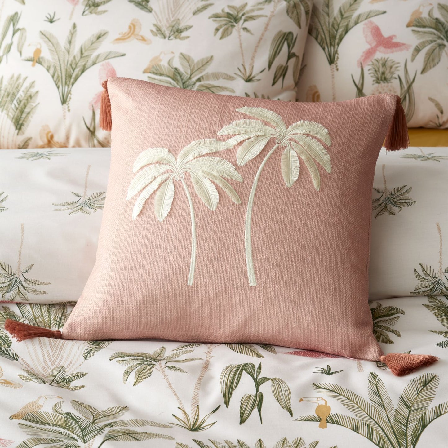 Catherine Lansfield Paradiso Clay Tufted Palm Cushion