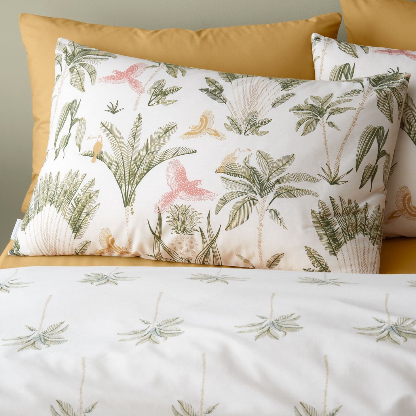 Catherine Lansfield Natural Paradiso Palm Reversible Duvet Set