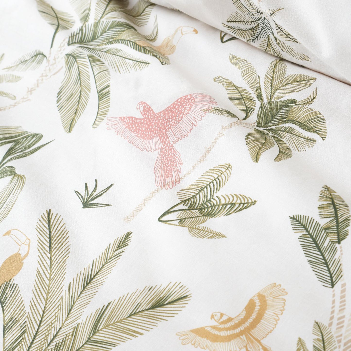 Catherine Lansfield Natural Paradiso Palm Reversible Duvet Set