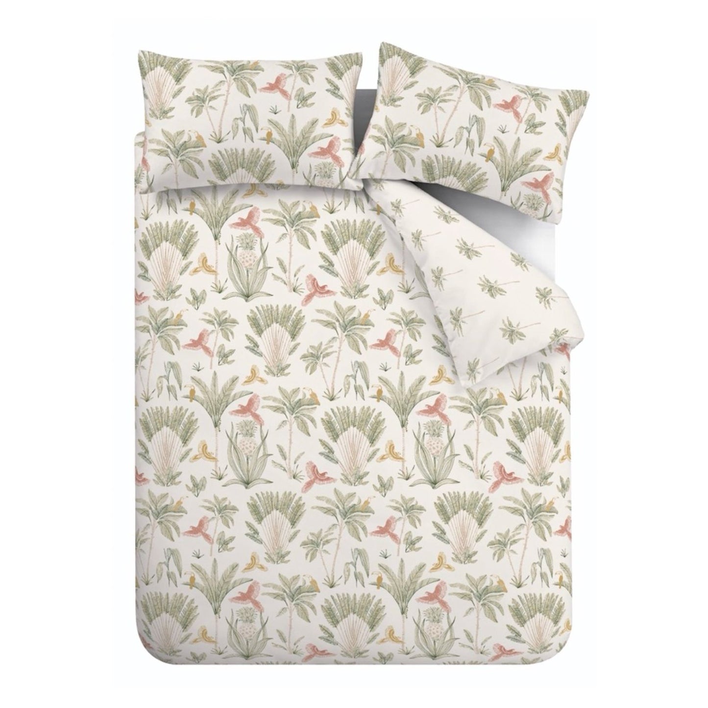 Catherine Lansfield Natural Paradiso Palm Reversible Duvet Set