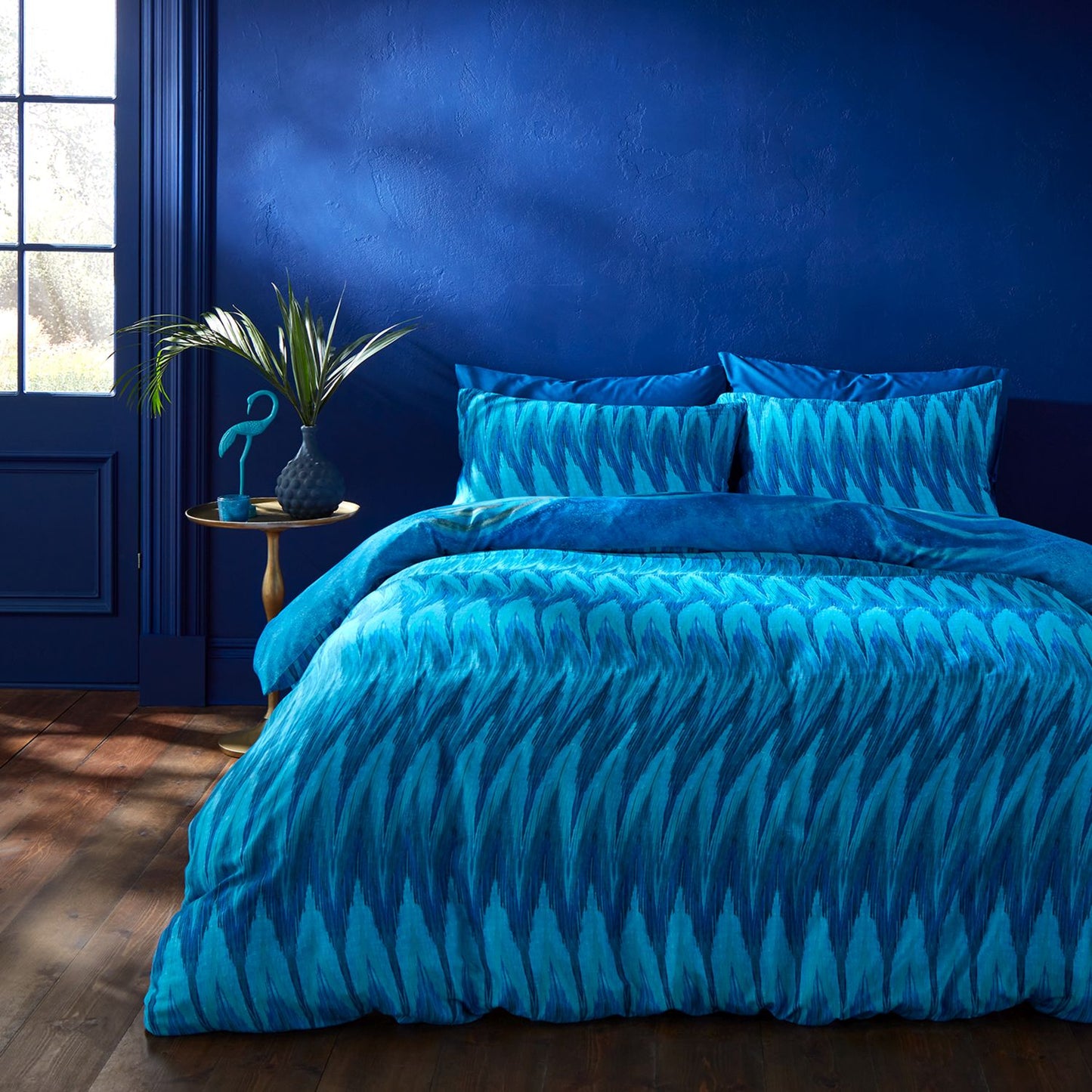 Matthew Williamson Blue Midnight Palms 200TC Cotton Sateen Duvet Set