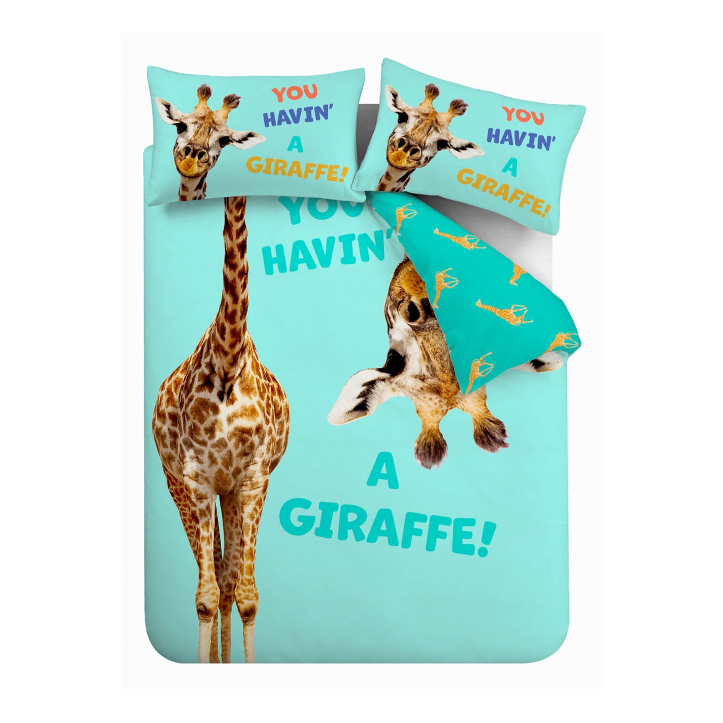 Catherine Lansfield Havin A Giraffe Reversible Duvet Set