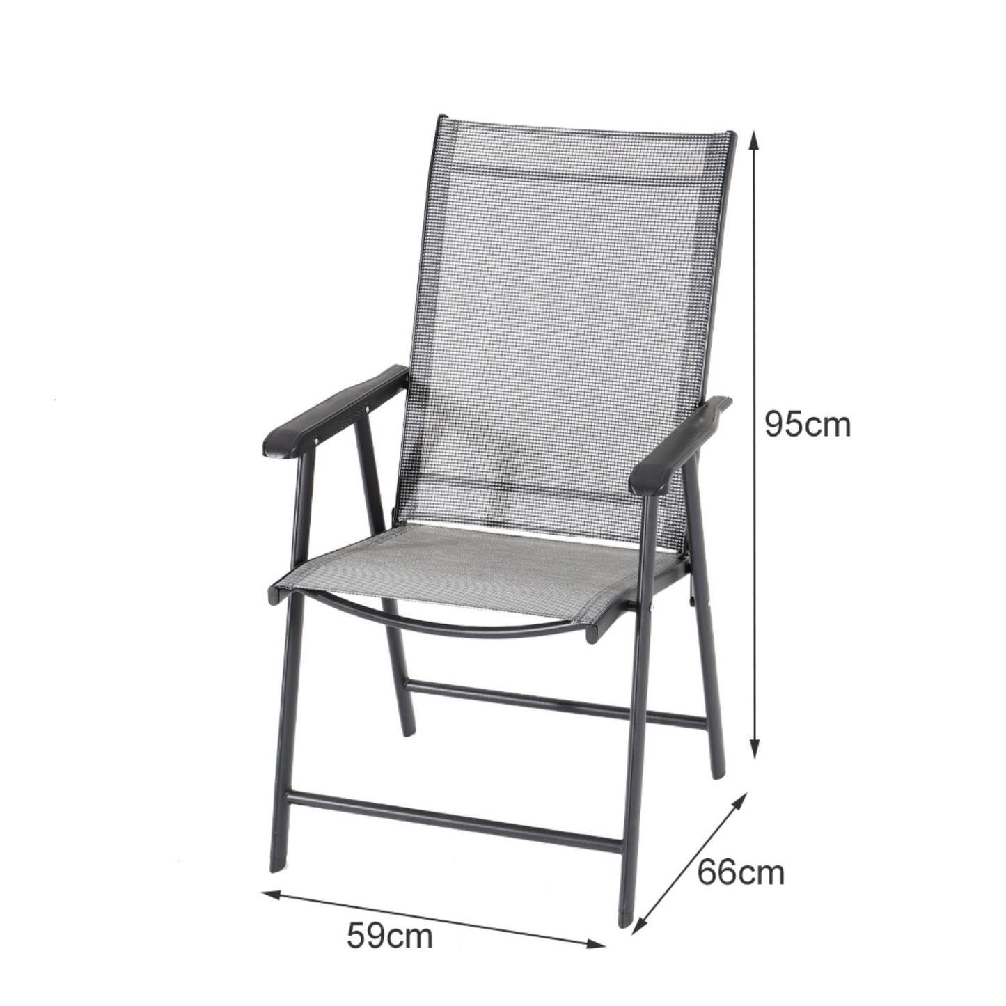 Set of 4 Metal Frame Fabric Foldable Chairs