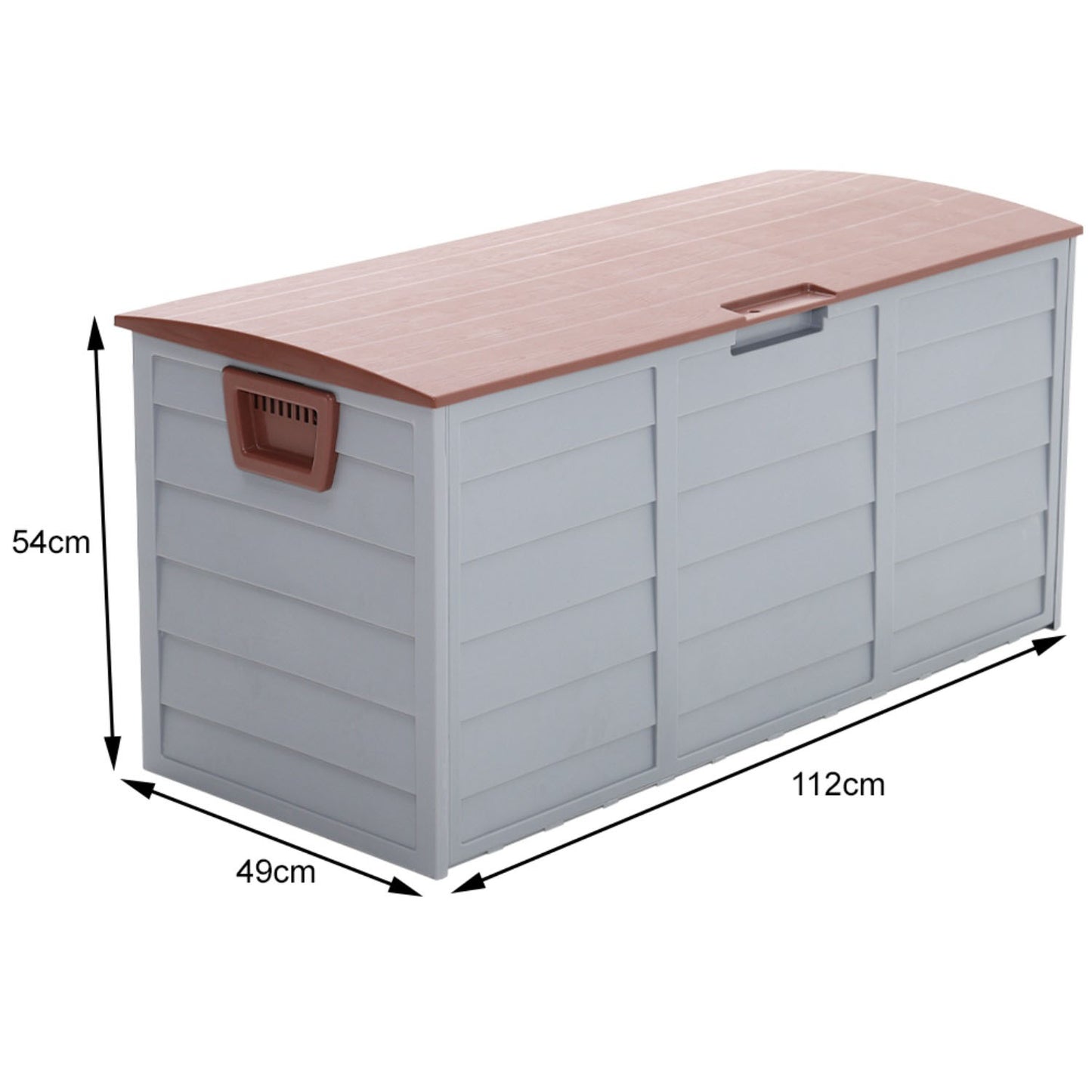 Brown Outdoor 290L Plastic Garden Storage Box With Wheels