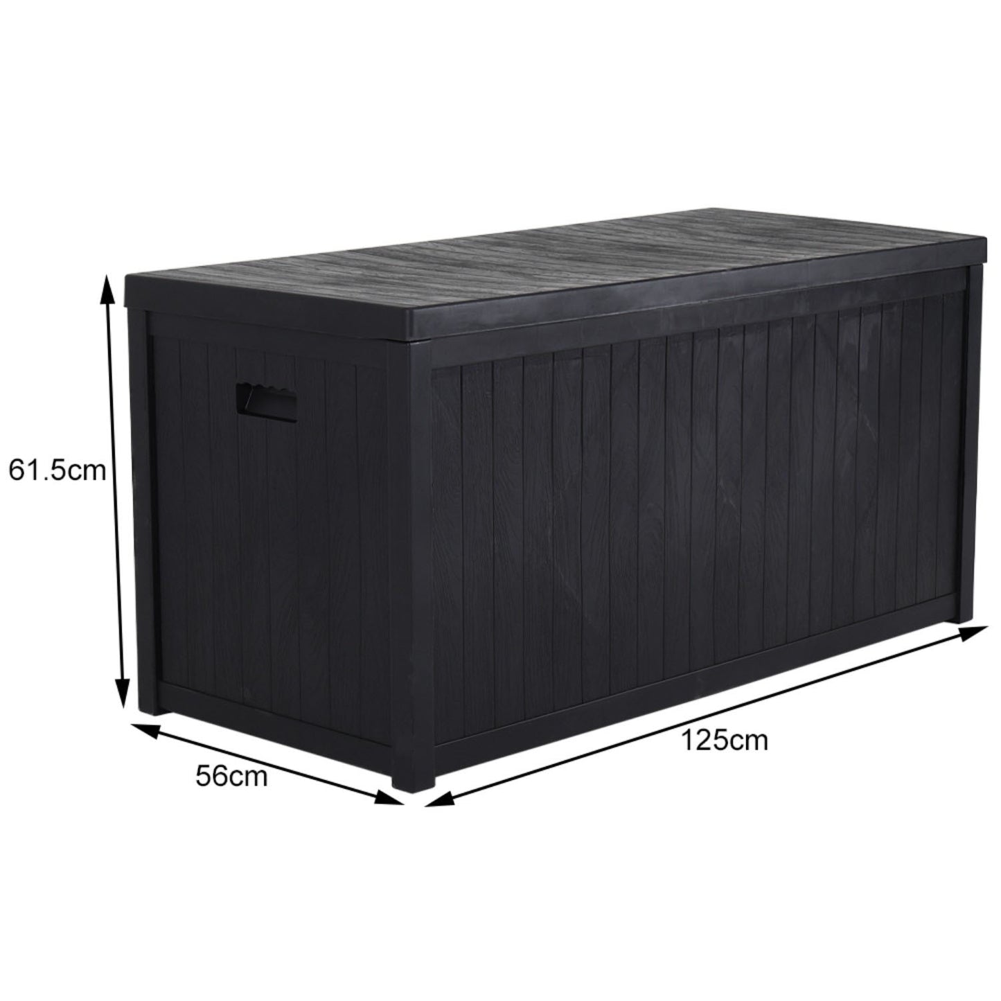 Black Outdoor 430L PP Garden Storage Box