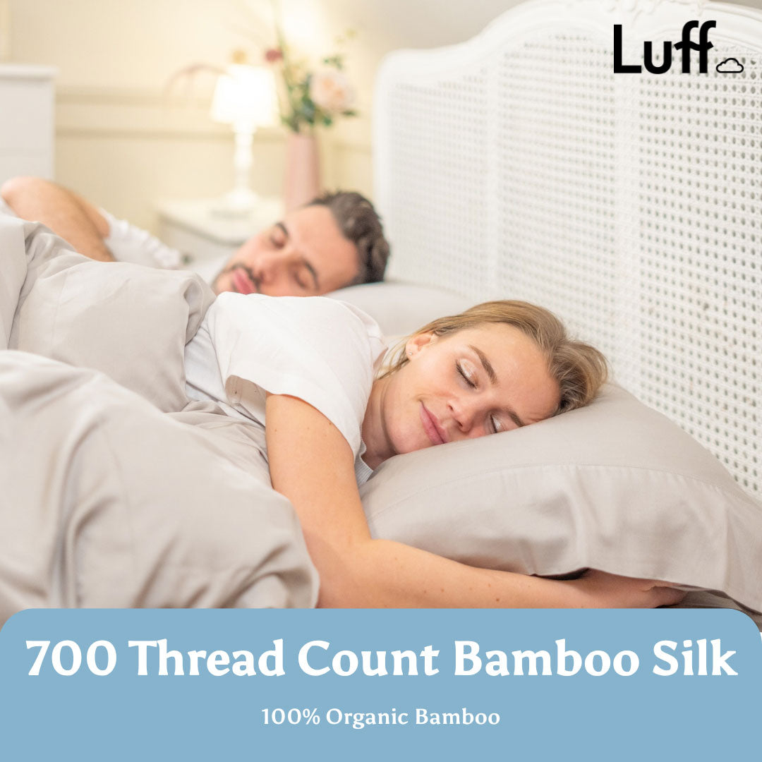 Luff Grey Organic Bamboo Silk 700TC Duvet Set