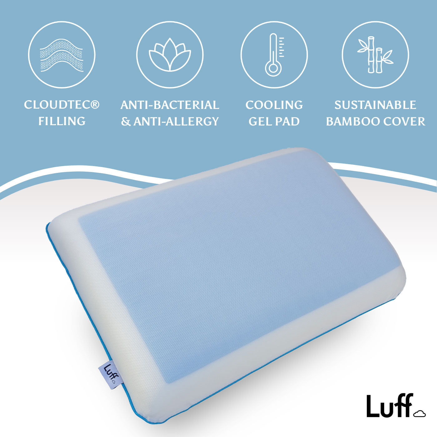 Luff Mayfair Cooling Gel Bamboo Pillow