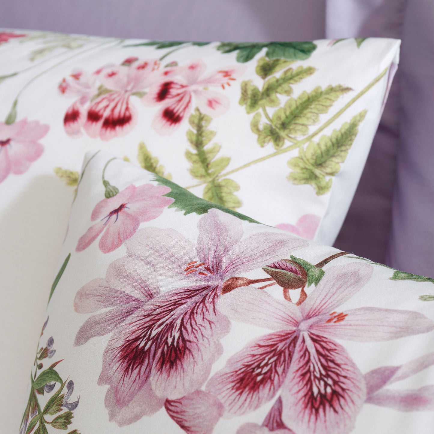 RHS Serenity Garden Lilac Reversible 200TC Cotton Duvet Set