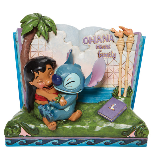 Disney Traditions Ohana Means Family Storybook Figurine
