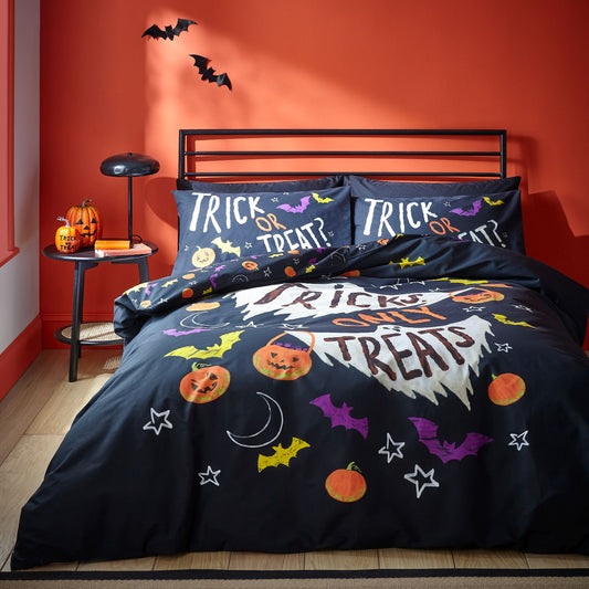 Catherine Lansfield Halloween Trick or Treat Reversible Duvet Set