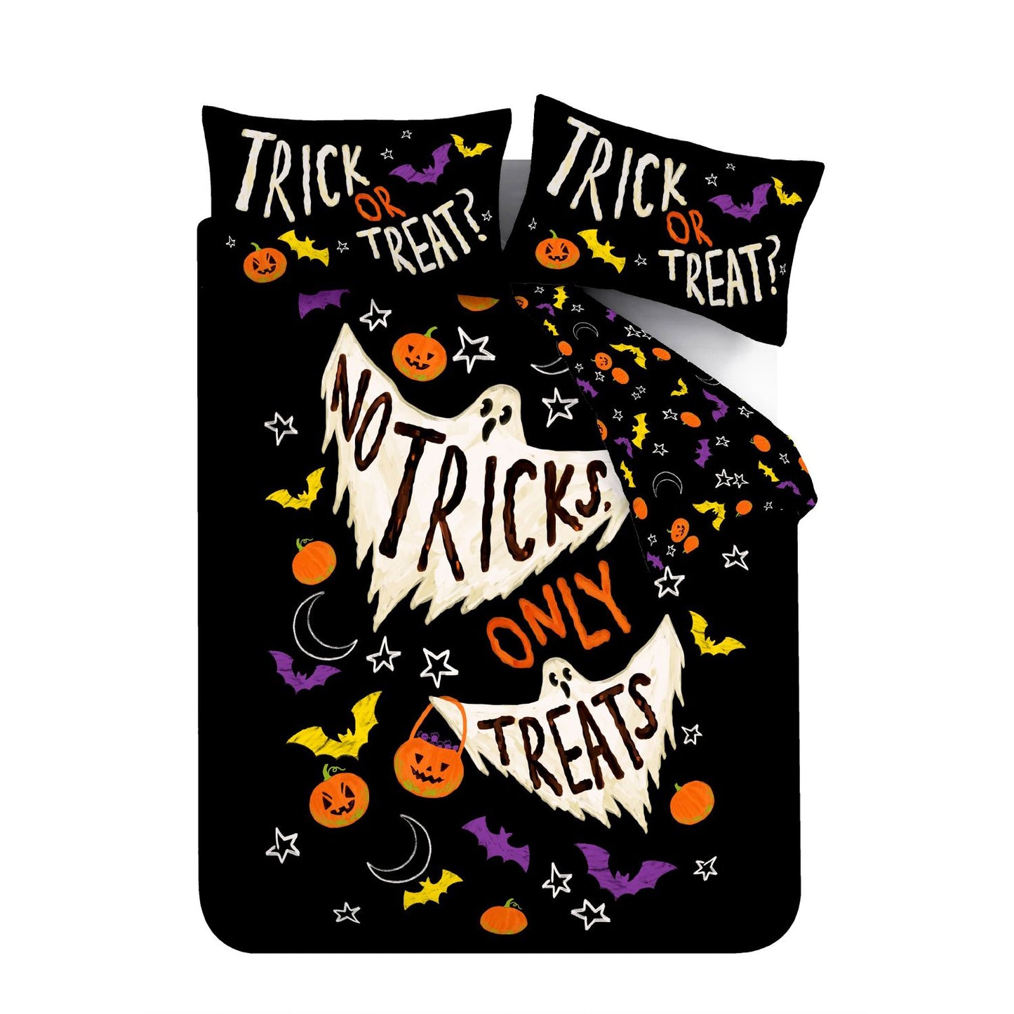 Catherine Lansfield Halloween Trick or Treat Reversible Duvet Set