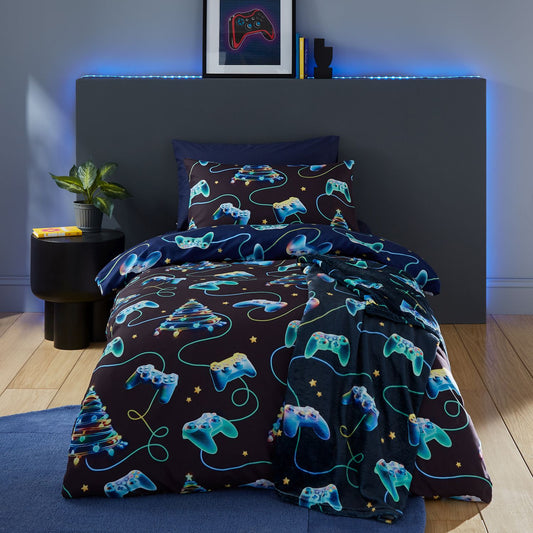 Catherine Lansfield Christmas Gamer So Soft Reversible Duvet Set