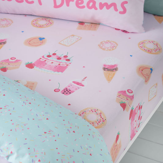 Catherine Lansfield Sweet Treats Pink Fitted Sheet