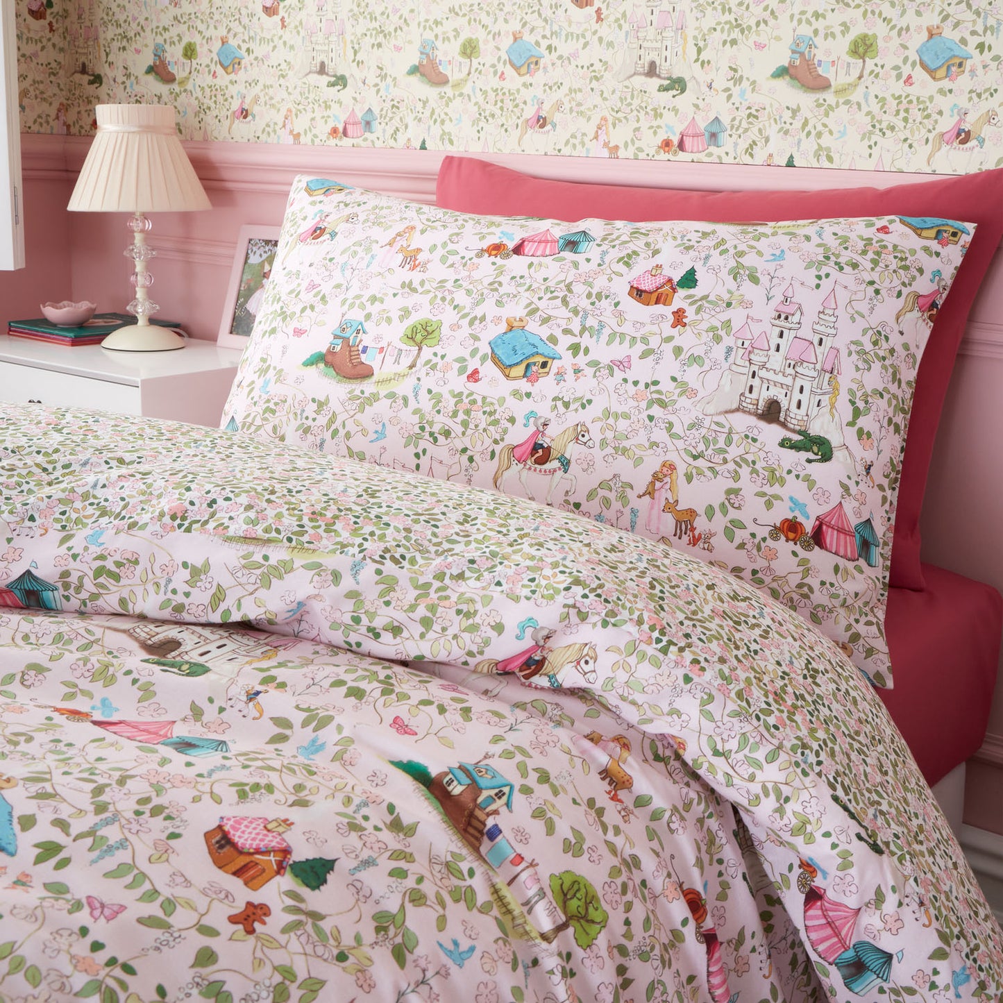 Belle & Boo Fairytale Pink Reversible Kids Cotton Duvet Set