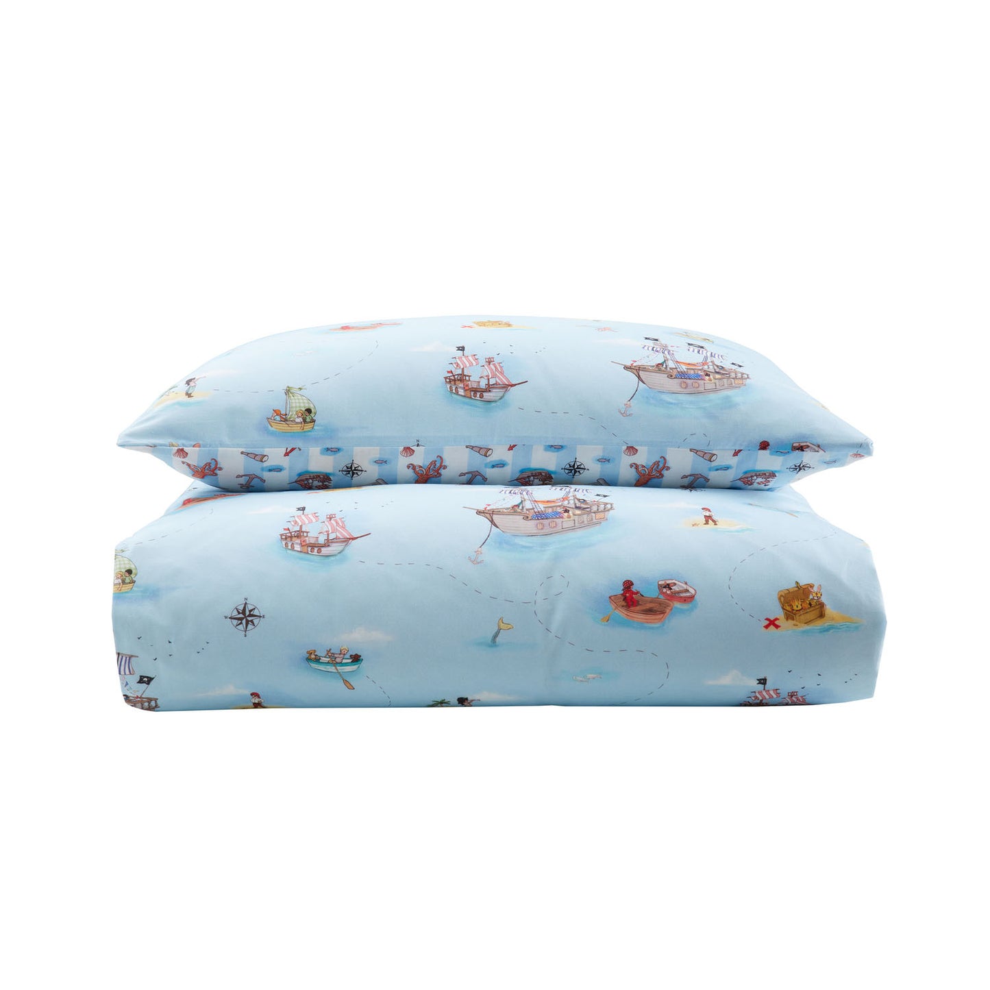 Belle & Boo Pirates Blue Reversible Cotton Duvet Set