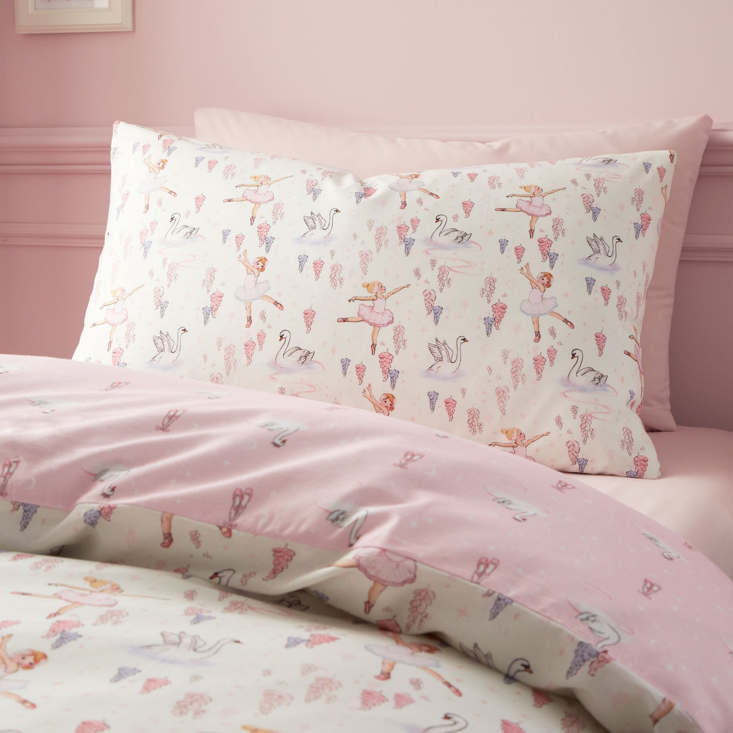 Belle & Boo Ballerina Pink Reversible Cotton Duvet Set