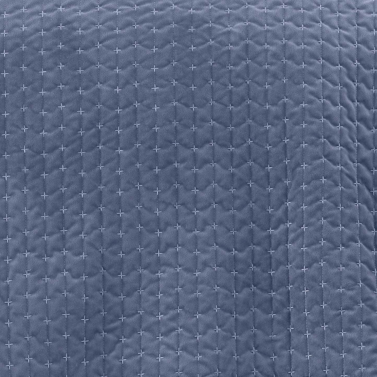 Bianca Attica Blue Velvet Embroidered Bedspread